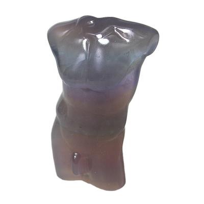 China Wholesale Crystal Figurine Crystal Torso Statue Carved Prince Body Rainbow Fluorite Men Body Charm Model From China for sale