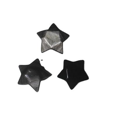 China China Natural Hand Carved Silver Obsidian Crystal Star Crafts Wedding Souvenirs For Guests for sale