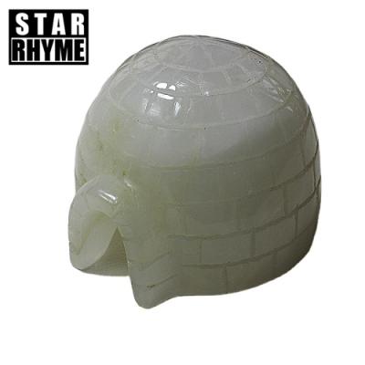 China China White Jade Hand Carving Opens 8cm Igloo Chakra Healing Crystal Home Decor for sale