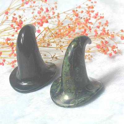 China China Wholesale Natural Crystal Obsidian Witch Hat Feng Shui Witch Craft Halloween Gift for sale