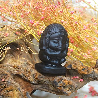 China The Latest Gifts China Calf Elephant Buddha Statue Obsidian Crystal Carving Obsidian Carve Feng Shui For Gift for sale