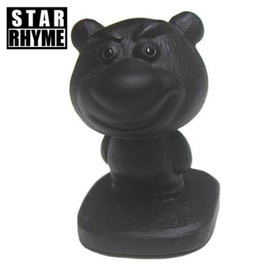 China China Natural Top Grade Obsidian Carving 5cm Small Clumsy Big Bear Exquisite Decoration for sale