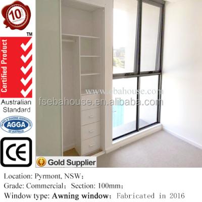 China Aluminum Swing Window with EBAHOUSE Australian Standard Subframe Awning Windows for sale