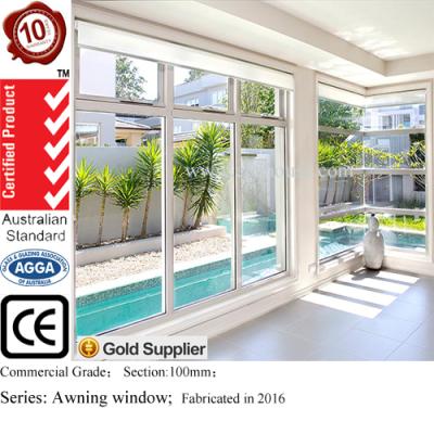 China Australian Standard Aluminum Swing Windows with Chain Winder| Double Glazed Awning Windows for sale