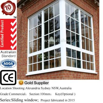 China EBAhouse thermal break window glass with aluminum grill design aluminum sliding windows CE AS2208 AS2047 aluminum window for sale