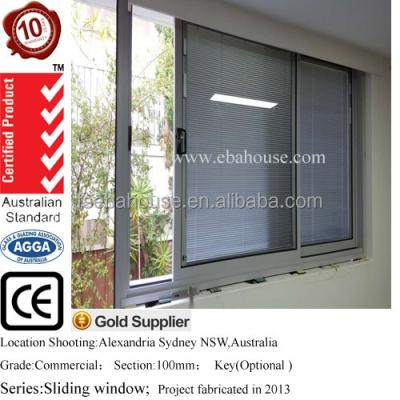 China Thermal break aluminum window aluminum double glazing window with integrated blinds AS2208/AS2047/CE for sale