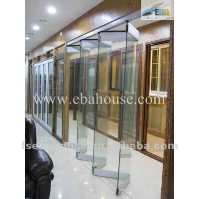 China Easy Operate And Convenient To Clean Aluminum Base Door Aluminum Frameless Folding Door Glass Track Design for sale