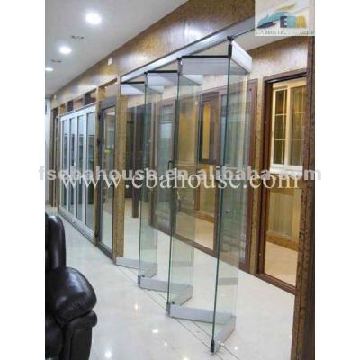 China Double Folding Frameless Sliding Glass Door Double Folding Office Door Luxury Frameless Glass Partition Door for sale