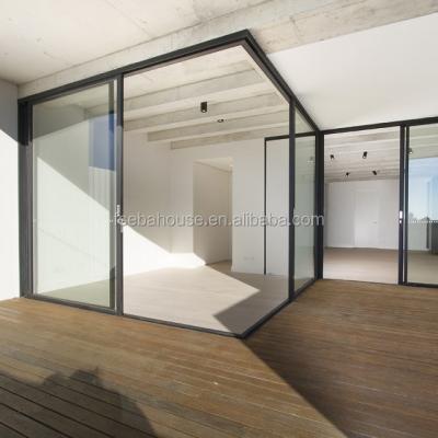 China EBAHOUSE Modern Design Corner Sliding Door Double Glazed Doors And Windows Aluminum Frame Glass Door Windows For Home for sale