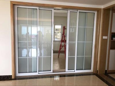 China Main Entrances Base Track Design Japanese Window Grills Design Aluminum Sliding Doors With Subframe for sale