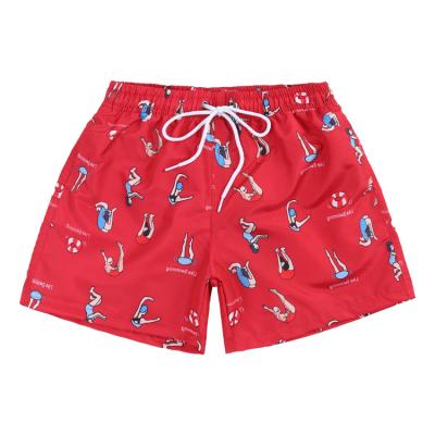 China Color Fade Proof Swimming Diving Pattern Printed Comfortable Boys Simply Breathable Swim Shorts for sale