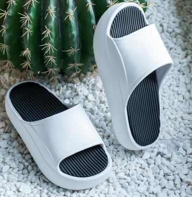 China Height Increasing Thick Mute Silent Shower Slide Sandals Non Slip EVA Bathroom Slides Indoor Summer Beach Slippers for sale