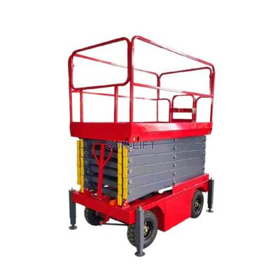 China Hotels 12M Ladder Outdoor Hydraulic Electric Lift Manlift Scissor Lift Machine Mobile Hydraulic Lifting Equipment with CE for sale