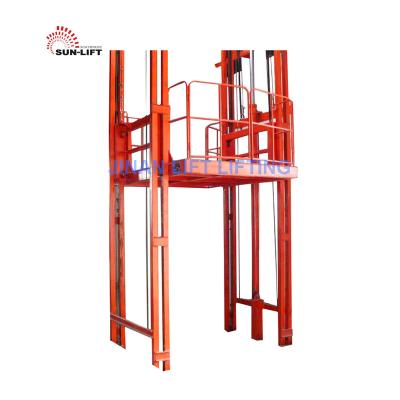 China Hotels 2Ton 3Ton 5Ton 10 Ton Hydraulic Goods Freight Elevator Vertical Guide Rail Rail Goods Lift With Cheap Price for sale