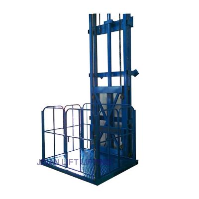 China Small Freight Hotels 500KG 1 Ton Cheap Price Lift Hydraulic Vertical Guide Rail Chain Portable Cargo Lift Platform for sale