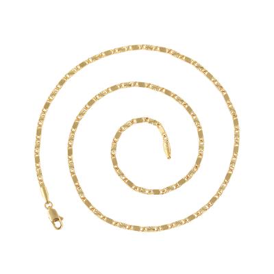 China N1 Xuping CLASSIC Hot Sale Design Thin Flat Chain 24k Gold Color Plated Link Chain Copper Material Necklace for sale