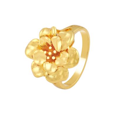 China Xuping Jewelry Ring Flower Shape 24k Brass Ring CLASSIC Gold Plated Jewelry for sale