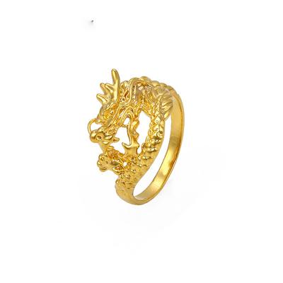 China CLASSIC Xuping Jewelry Ring 24k Individual Ring Porcelain Dragon Design Gold Plated Brass Ring for sale