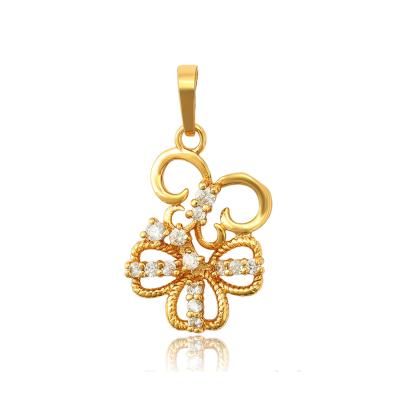 China CLASSIC 31723 new xuping design butterfly and druzy hollow flower pendant with multi synthetic CZ for sale