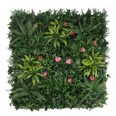 China Art Decor Wholesale Plastic Boxwood Hedge Hanging Green Artificial Grass Wall Plants For Home Decoration for sale