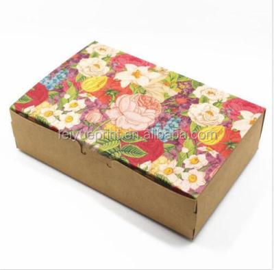 China Aseptic Kraft Paper DIY Wedding Gift Favor Boxes With Floral Printing for sale