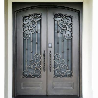 China Sound Insulation Grill Design Wrought Iron French Doors for sale