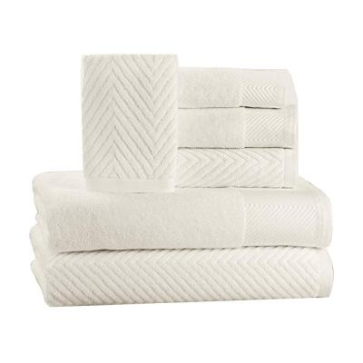 China Luxury 100% Combed Cotton 6 Piece Premium Cotton Bath Towel Set for sale