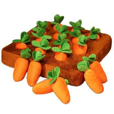 China Cute Fun Plush toy pet dog chew toys pulling pp carrots stuffed vegetable fruits parent child interaction toys early educational gift for sale