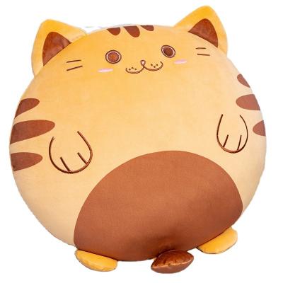 China Cute Fun Cat plush pillow cute kitty throw pillow soft plush toy animal hand warmer nap gift for sale