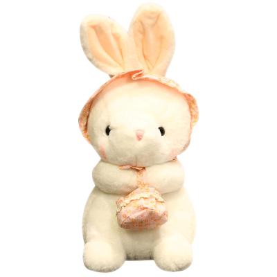 China Cute Fun Rabbit plush toy stuffed animals rabbit with basket custom plush bunny rabbit plush toy gift for sale