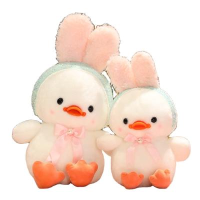 China Plush Doll Product Duck plush toy stuffed animals toy plush white duck with long ears custom soft duck decor gift for sale