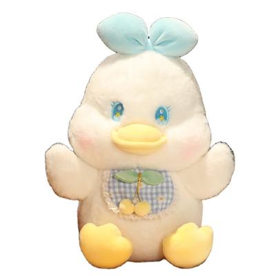 China Cute Fun Duck plush toy stuffed animal toy custom soft duck with bib white duck gift deco for sale