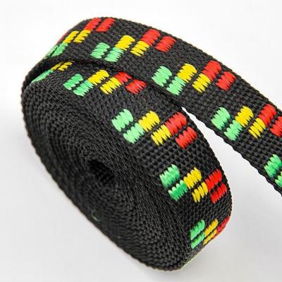 China 500Lbs 25mm Polypropylene Webbing For Dog Collars Black Webbing for sale