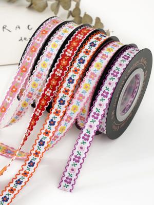 China OEM ODM Floral Jacquard Trim 10mm-25mm Floral Jacquard Ribbon for sale