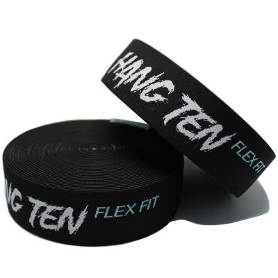 China 4.4cm Jacquard Customized Logo Elastic Ribbon And Webbing For Garment Accessories Waist Band for sale