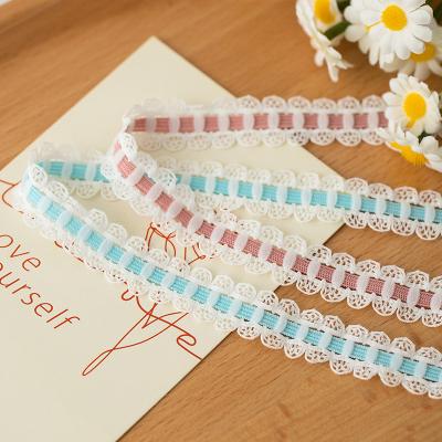 China 1.7cm Weaved Lace Edge Polyester Elastic Bra Strap Ribbon For Garment Accessories for sale