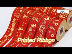 gold foil printed christmas ribbon red personalised christmas ribbon