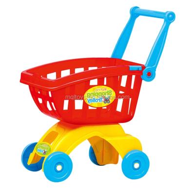 China Easy to Assemble Shopping Cart with Accessories High Quality Pretend Toy Shopping Trolley Red for Kids for sale