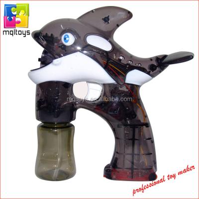 China Can Blow Colorful Bubble and Bubble Gun with Transparent Gun Light LED Whale Fish Bubble Shooter Ignition for sale