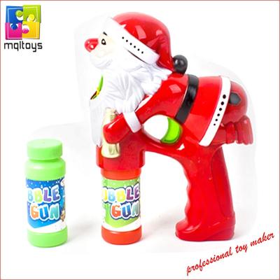 China Can make colorful bubbles; with light and sound bubble toy solid color red light up santa bubble sound gun for sale