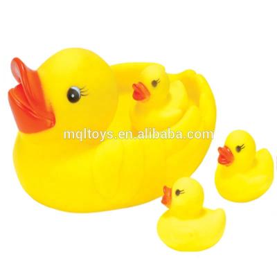 China Toys When Baby Takes Shower Eco - Friendly Floating Yellow Duck With 3pcs Little Yellow Duck for sale