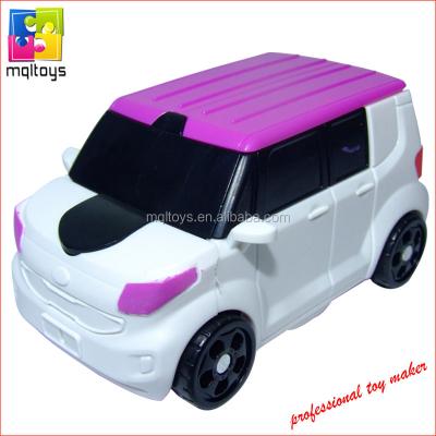 China A robot can change into a pink robot car free change from DIY wheel car to mini plastic free wheel car for sale