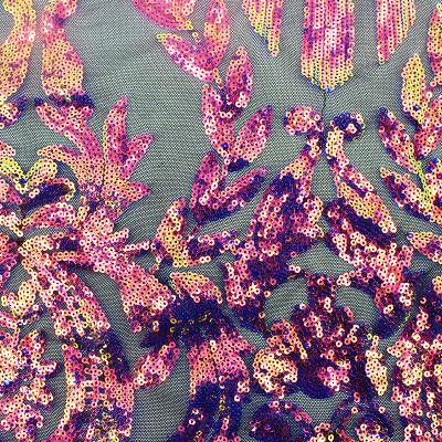 China Latest Fluorescent Luxury Glitter Clear Sequin Fabric Custom Stretch Sequin Metallic Knitted Sequin Fabric for sale