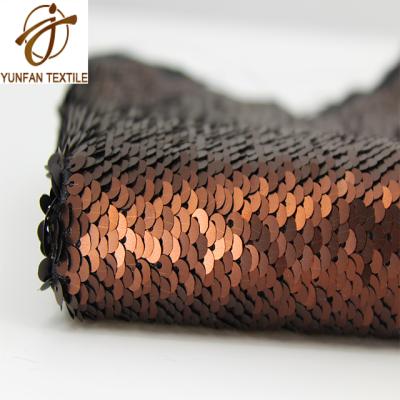 China Reversible 5mm Anti-Static Wholesale Polyester Paillette Mermaid Sequin Fabric for sale