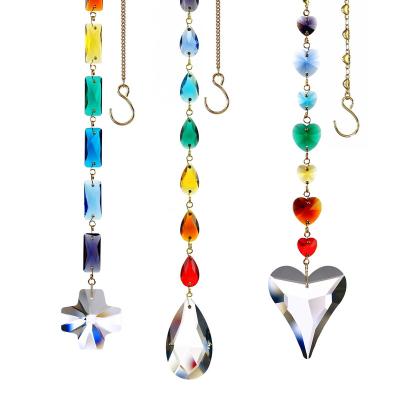 China China GOLDENHAITAI Crystal Sun Catchers 68mm Rainbow Manufacturer Heart Pendant For Window Home Garden Hanging Ornament Gifts Chakra S316807 for sale