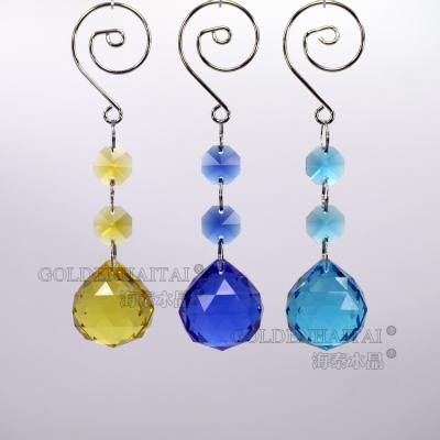 China Europe 14mm Crystal Glass Octagon Beads Made With 30mm Hanging Ball for sale