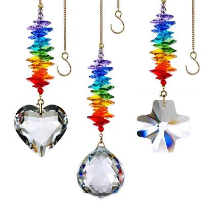 China China GOLDENHAITAI Heart Crystal Suncatchers Rainbow Manufacturer Handmade Prism Clear, Window Indoor Outdoor Hanging Decoration G314507 for sale