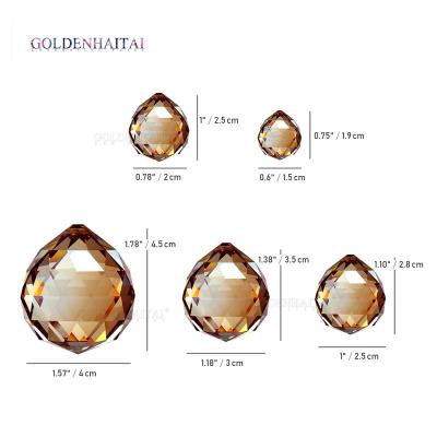 China GOLDENHAITAI Ball Pendant Hanging Clear 5730C Chandelier Lighting Prisms Europe Champagne Crystal Ball 15.20.25.30 .40mm for sale