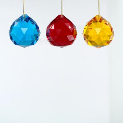 China China Wholesale 30mm High Quality Colorful K9 Chandelier Lighting Crystal Prism Ball Hanging Pendant 1 Set 12 Colors for sale