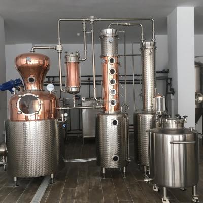 China Hotels 500L 100L 1500L 200L Steam Vodka Alcohol Copper Distillation for sale